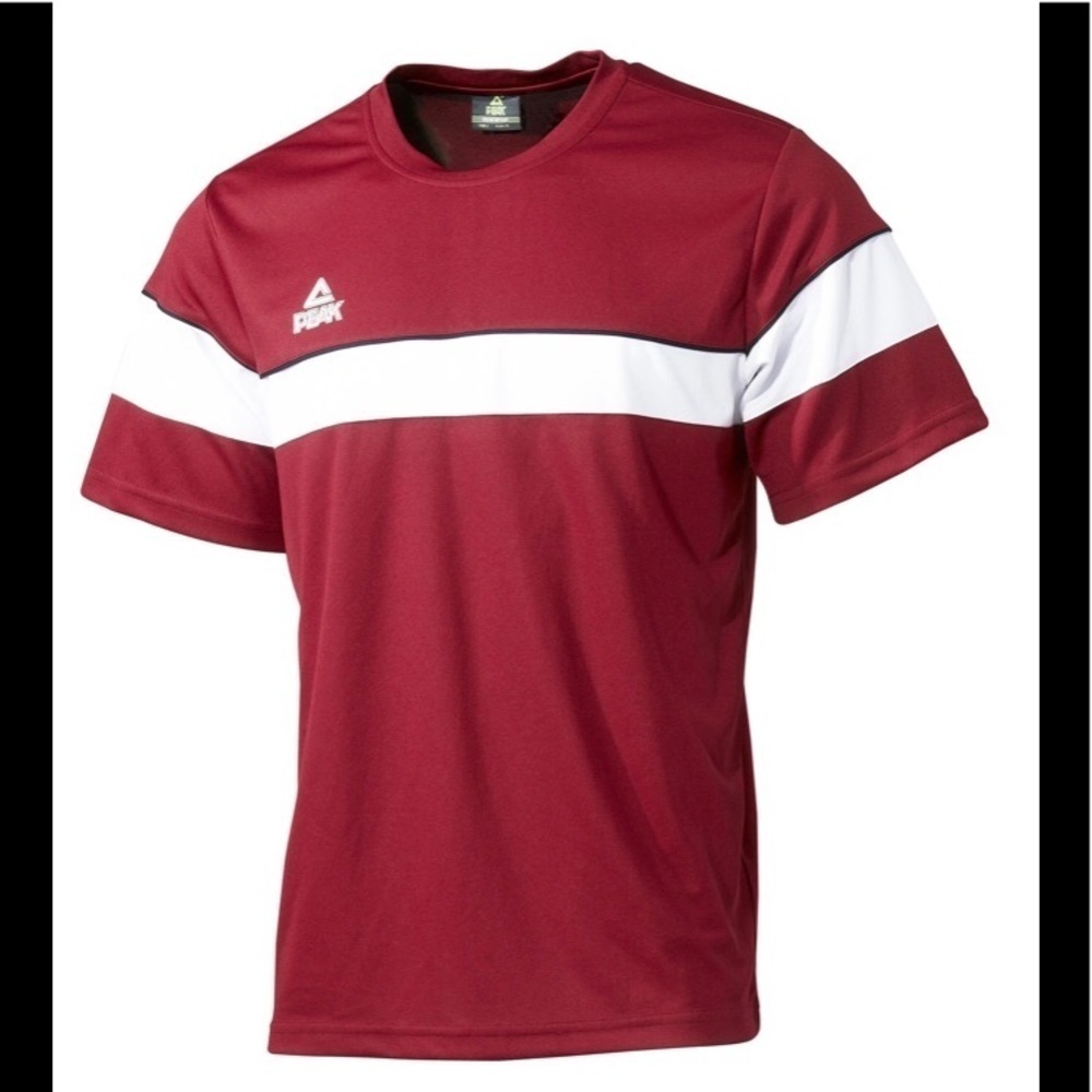 Peak / NWT/ T-shirt Burgundy / White /
Round Neck/100% polyester / S